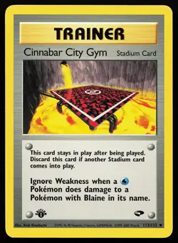 Cinnabar City Gym 113/132 Uncommon 1st Edition Gym Challenge Pokemon Card - Image 1