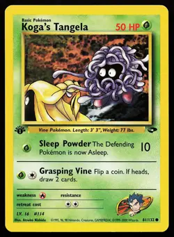 Koga's Tangela 81/132 Common 1st Edition Gym Challenge Pokemon Card - Image 1
