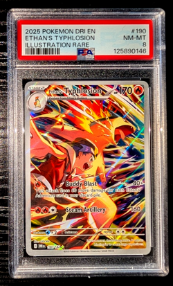 Pokemon 2025 Destined Rivals Ethan's Typhlosion Card 190/182 PSA 8 - Image 1