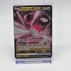 Pokemon Regidrago V 135/195 Silver Tempest Ultra Rare Holo Dragon Card - Image 1