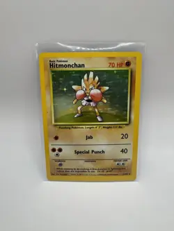 Pokemon TCG Hitmonchan Unlimited Rare Holo Card Base Set 007/102 - Image 1