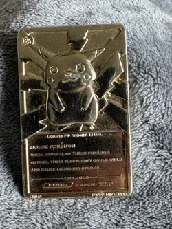 Pokemon 23k Gold Plated PIKACHU Trading card. Nintendo 1999 - Image 2