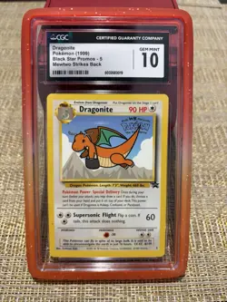 CGC 10 Pokemon Dragonite Black Star Promo #5 1999 Mewtwo Strikes Back Card - Image 1