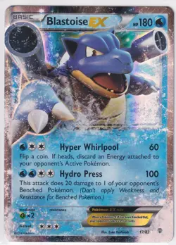 Pokemon TCG Blastoise EX Holo Rare Card Generations 17/83 - Image 1