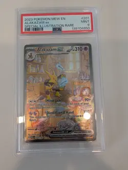 2023 POKEMON SV 151 #201/165 ALAKAZAM EX SPECIAL ILLUSTRATION RARE PSA 9 - Image 1