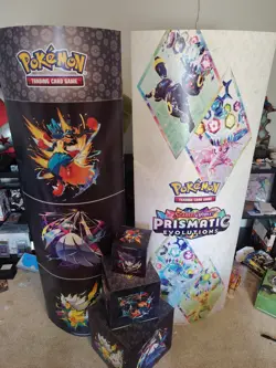 Pokemon Shop Display Kit. Mega Evolutions/ Prismatic Display, Totems & Cubes. - Image 1