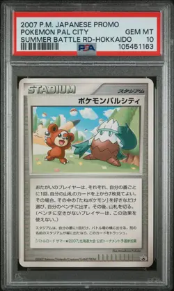 Pokemon Teddiursa Snover Pal City Hokkaido Japanese Battle Road Promo PSA 10 - Image 1