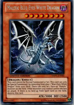 Yugioh Malefic Blue-Eyes White Dragon YMP1-EN002 Limited Edition Secret Rare NM - Image 1