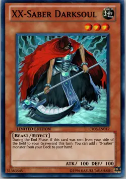Yugioh XX-Saber Darksoul CT08-EN017 Limited Edition Super Rare NM - Image 1