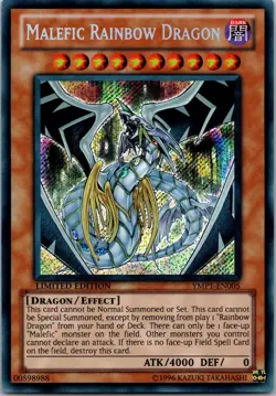 Yugioh Malefic Rainbow Dragon YMP1-EN005 Limited Edition Secret Rare NM - Image 1