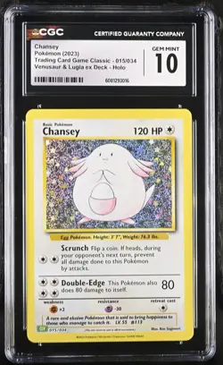 2023 Pokemon Trading Card Game Classic - Chansey #015/034 CGC 10 Gem Mint - Image 2