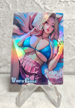 Ahri Trading Card Waifu Goddess Story Anime Girl holo Karte Manga Art - Image 1
