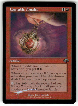 FOIL Unstable Amulet Retro Frame 421 MTG MH3 - Image 1