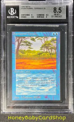 MTG Limited Edition Beta 1993 Phantasmal Terrain BGS 8.5 NM/MT+ Old School 93/94 - Image 1