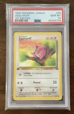 1999 Pokemon Jungle Jigglypuff 1st Edition #54 PSA 10 GEM MT - Image 1