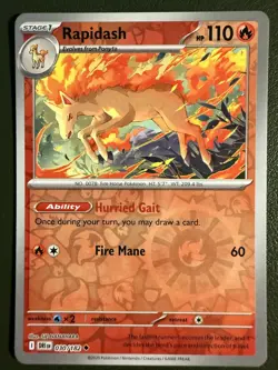 Pokemon TCG Rapidash 30/182 SV10 Destined Rivals Reverse Holo NM - Image 1