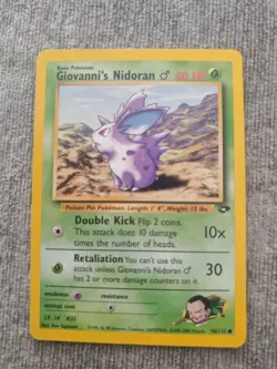 Pokemon TCG Giovanni's Nidoran Gym Challenge Card 76/132 WOTC Vintage LP Rare - Image 1