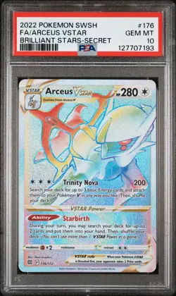 PSA 10 Arceus VSTAR 176/172 Rainbow Secret Rare Pokemon Card Brilliant Stars - Image 1