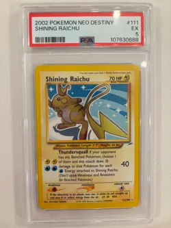 2002 POKEMON SHINING RAICHU NEO DESTINY #111 PSA 5 - Image 1