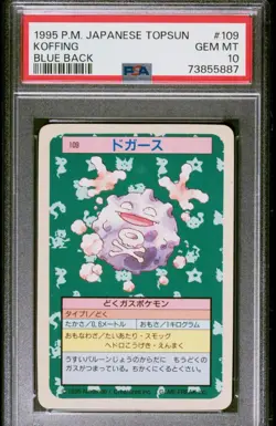 1995 Pokemon Japanese Topsun 109 Koffing Blue Back - Image 2