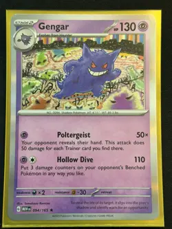 Pokemon Gengar TCG Holo Card 94/165 Scarlet & Violet 151 - Image 1