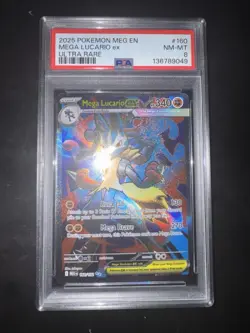 Pokemon TCG Mega Lucario EX 160/132 Ultra Rare Holo PSA 8 - Image 1