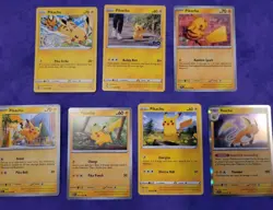Pikachu Collection Set- 7 Cards Included Pikachu Cards-NM-Pokemon TCG - Image 1