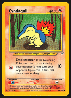 Cyndaquil 61/105 Neo Destiny Pokemon Card LP - Image 1