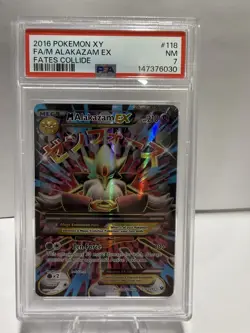 Pokemon M Alakazam EX Full Art Holo Card 118/124 XY Fates Collide PSA 7 - Image 1
