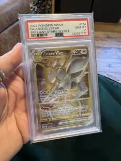PSA 10 GEM MINT Arceus VSTAR 184/172 Brilliant Stars Gold Secret Rare Pokemon - Image 1