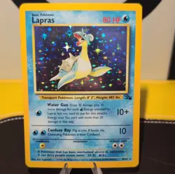 Pokemon Lapras Fossil Holo Rare 80 HP Basic Unlimited 1999 10/62 - Image 1