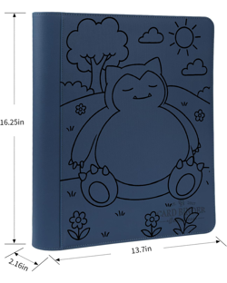 Snorlax Toploader Pokemon Laser Engraved Binder 9 Pocket (Made to order) - Image 1