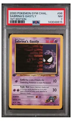 2000 Pokemon 1st Edition Sabrina's Gastly Gym Challenge Psa 7 - Image 1