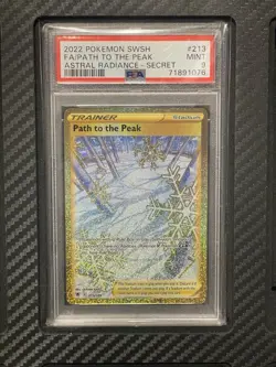 2022 PSA 9 FA Path To The Peak #213 Full Art Gold Secret Rare Pokemon TCG AR - Image 1