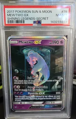 2017 Pokemon Sun & Moon Mewtwo GX Shining Legends-Secret 78/73 - Image 1