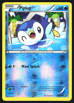 Piplup 36/162 XY Breakthrough Reverse Holo Pokemon Card NM - Image 1