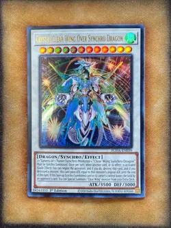 Yugioh Crystal Clear Wing Over Synchro Dragon SUDA-EN039 Ultra Rare 1st Ed NM - Image 1