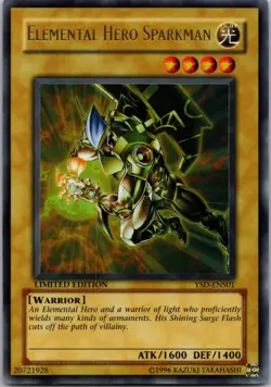 Yugioh Elemental HERO Sparkman YSD-ENS01 Limited Edition Ultra Rare NM - Image 1