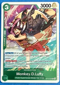Monkey.D.Luffy OP14-34 Foil OP14-034 The Azure Sea's Seven One Piece - Image 1