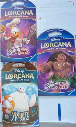 Disney Lorcana Whispers in the Well/Azurite Game Packs lot of 3 packs Brand new - Image 1