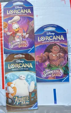 Disney Lorcana Whispers in the Well/Azurite Game Packs lot of 3 packs Brand new - Image 2
