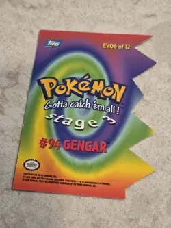 Gengar EV06 of 12 Topps Die Cut Blue Logo Pokemon Card - Image 3