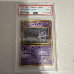 Pokemon PSA 9 MINT 1999 Sabrina's Gengar Japanese Gym Heroes Holo Banned Card - Image 1