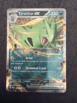 Pokemon Tyranitar EX Prismatic Evolutions Holo Double Rare Card 064/131 SV - Image 1