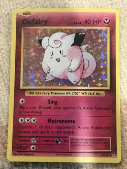 Pokemon TCG Clefairy Evolutions 63/108 Reverse Holo Holo Rare Card NM - Image 1