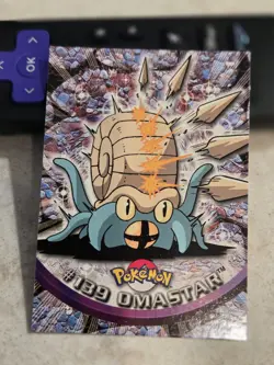 Pokemon Topps Blue logo Series 3 Non-holo #139 Omastar vintage TCG Card - Image 1