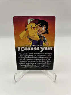 2017 Pikachu & Ash Pokemon the Movie I Choose You Promo Insert Card - Image 2