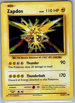 Zapdos 42/108 Holo XY - Evolutions - Pokemon Card - NM - Image 1