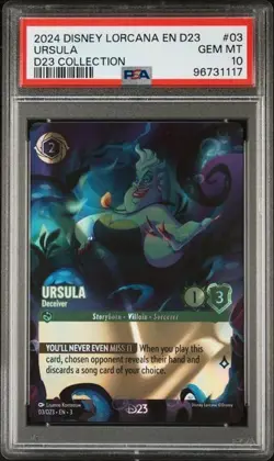 2024 DISNEY LORCANA EN D23-D23 EXPO PROMO #03 URSULA D23 COLLECTION PSA 10 - Image 1