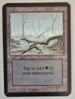 MTG Magic the Gathering - Swamp Alpha Land- EX - Image 1